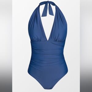 Cupshe Blue Halter One Piece Swimsuit